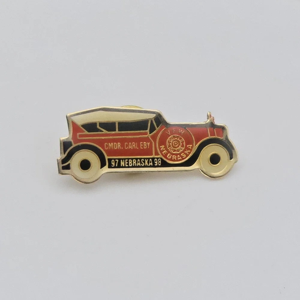 Veterans of Foreign Wars VFW Pin Pinback Enamel Resin Commander Carl Eby 1997-98